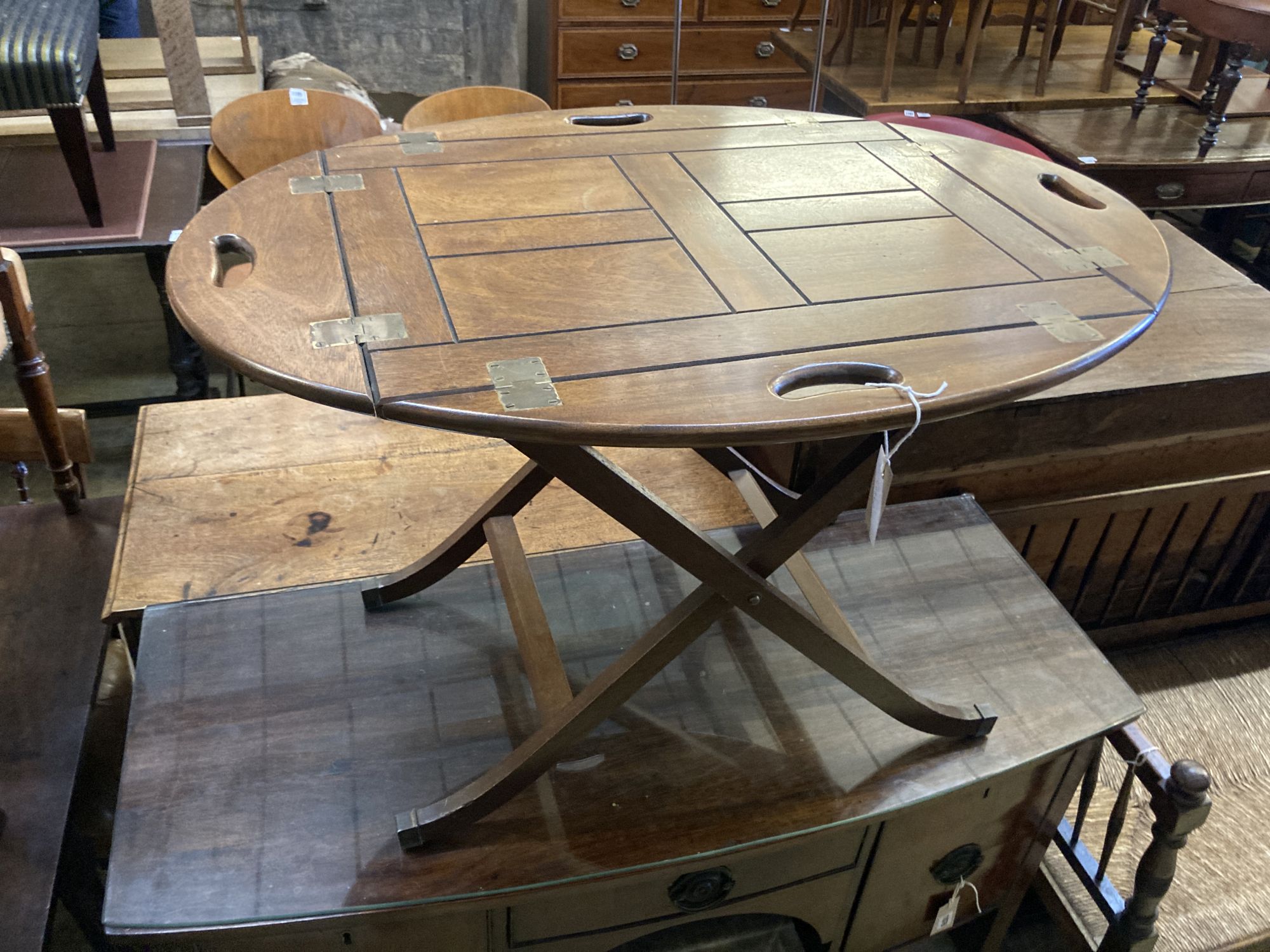 A butlers tray / occasional table, width 87cm, depth 64cm, height 55cm